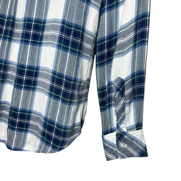 Rails Hunter Women’s Plaid Rayon Button-Down Shirt Soft Blue White Size Small - Picture 7 of 11